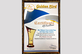 Golden Bird Excellence Award 2018 in Platinum Category for Quality Excellence